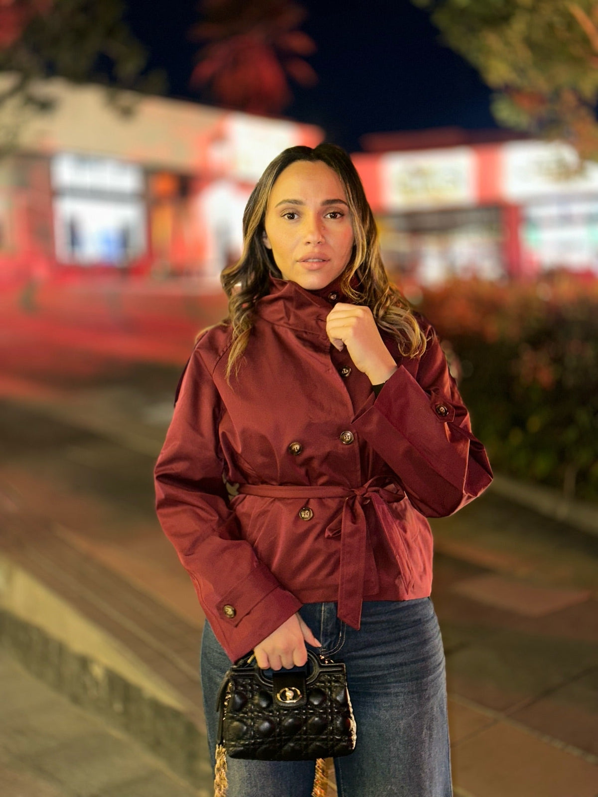 Kara Stand Collar Crop Trenchcoat - Women's Fall and Winter Outerwear - Image 26