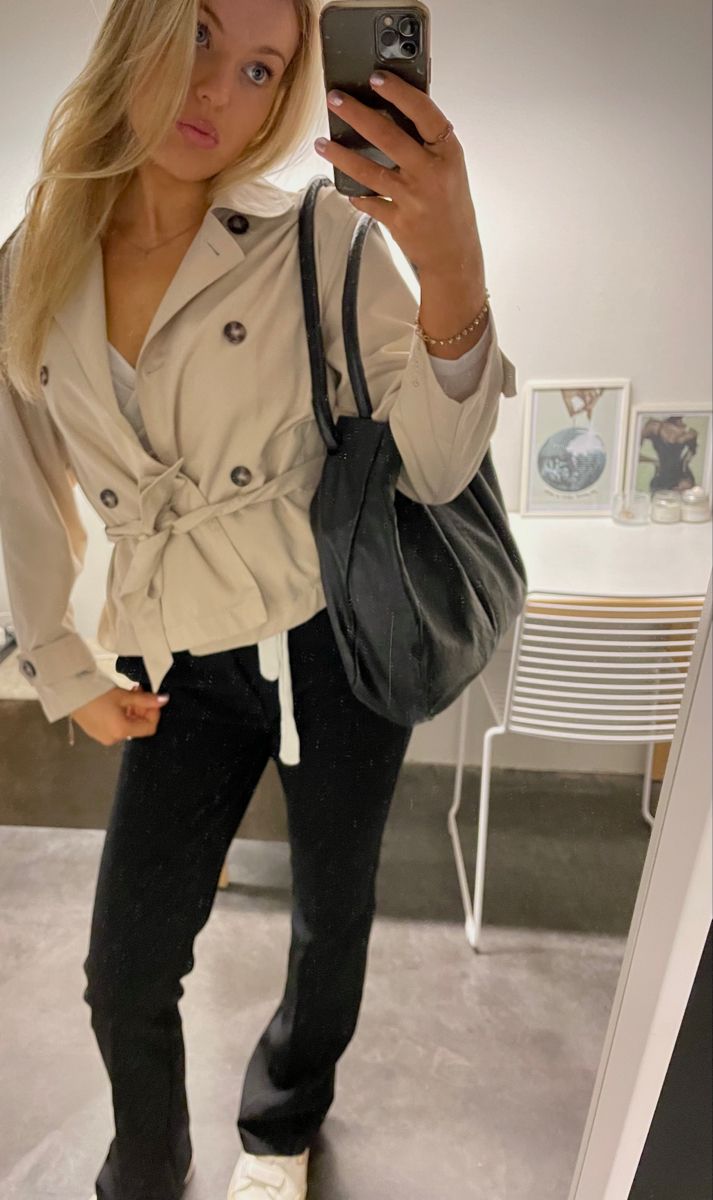 Kara Stand Collar Crop Trenchcoat - Women's Fall and Winter Outerwear - Image 10