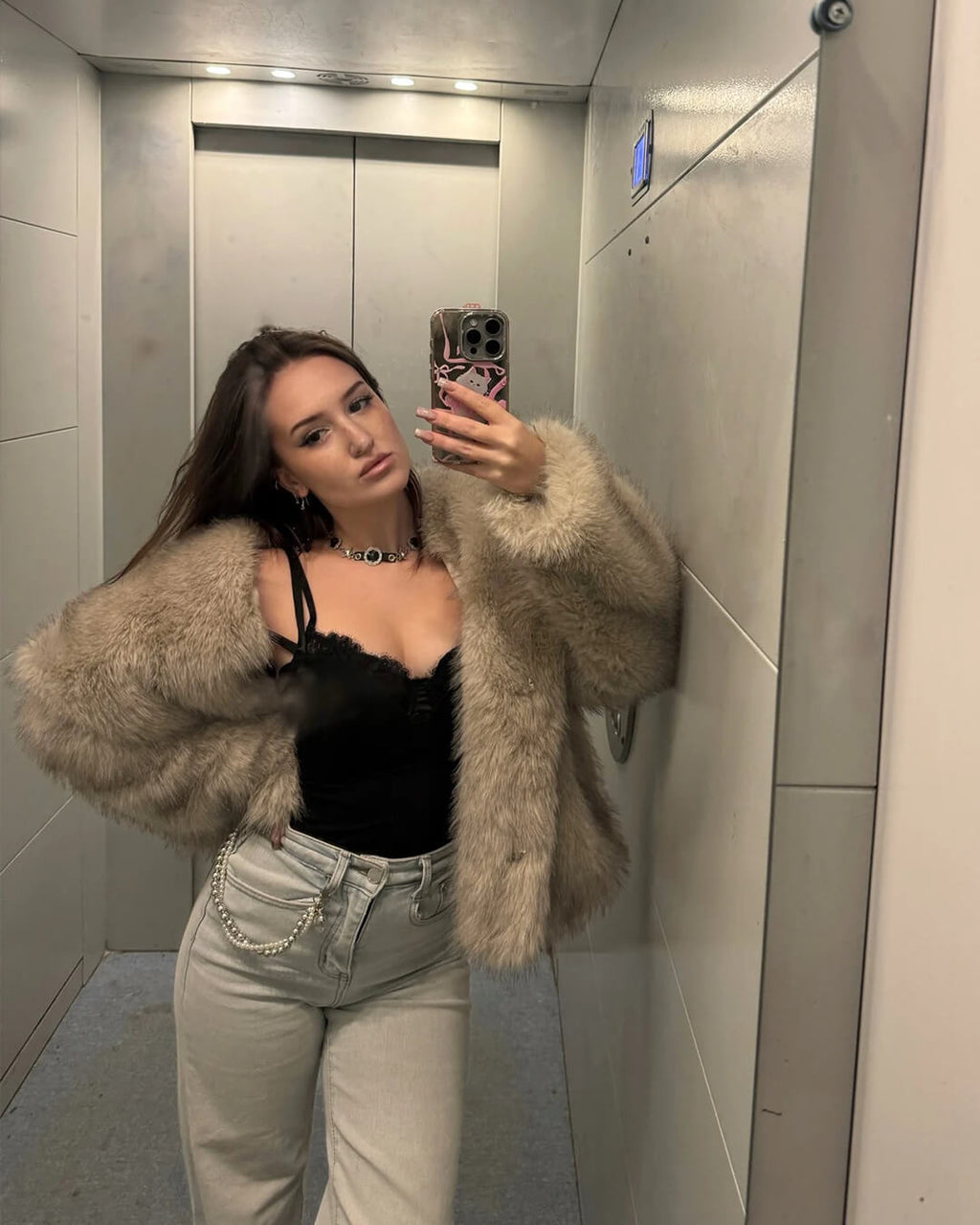 Krista Faux Fur Jacket - Women's Fall and Winter Outerwear - Image 7
