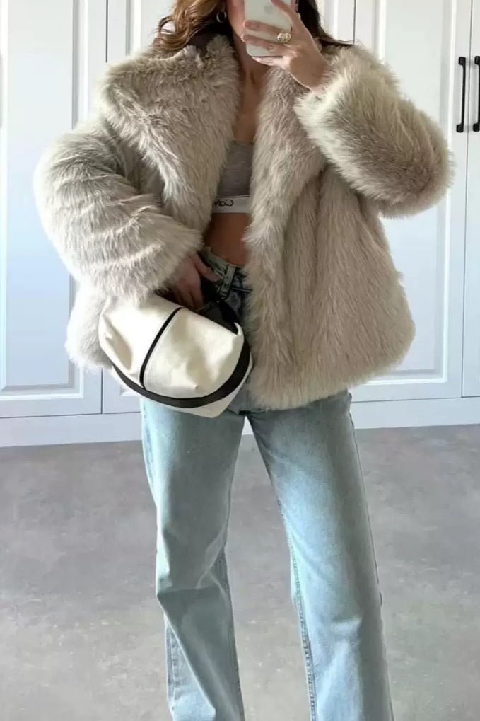 Krista Faux Fur Jacket - Women's Fall and Winter Outerwear - Image 5