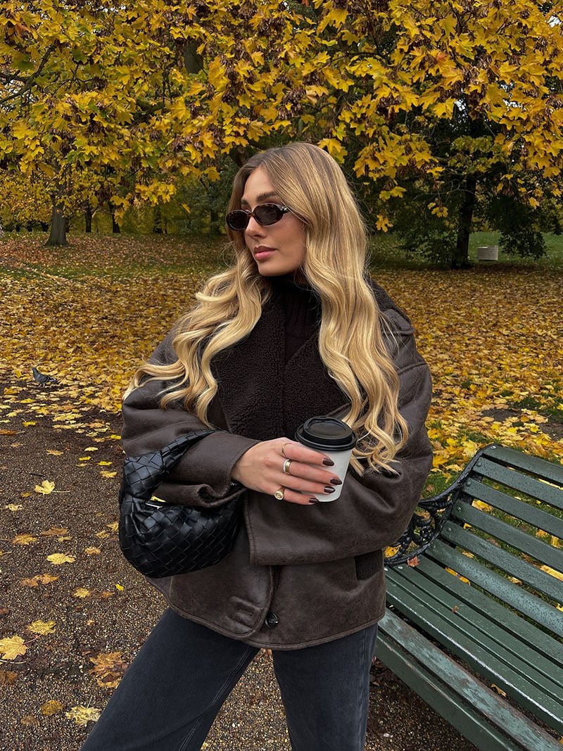 Laila Faux Leather Jacket - Women's Fall and Winter Outerwear - Image 6