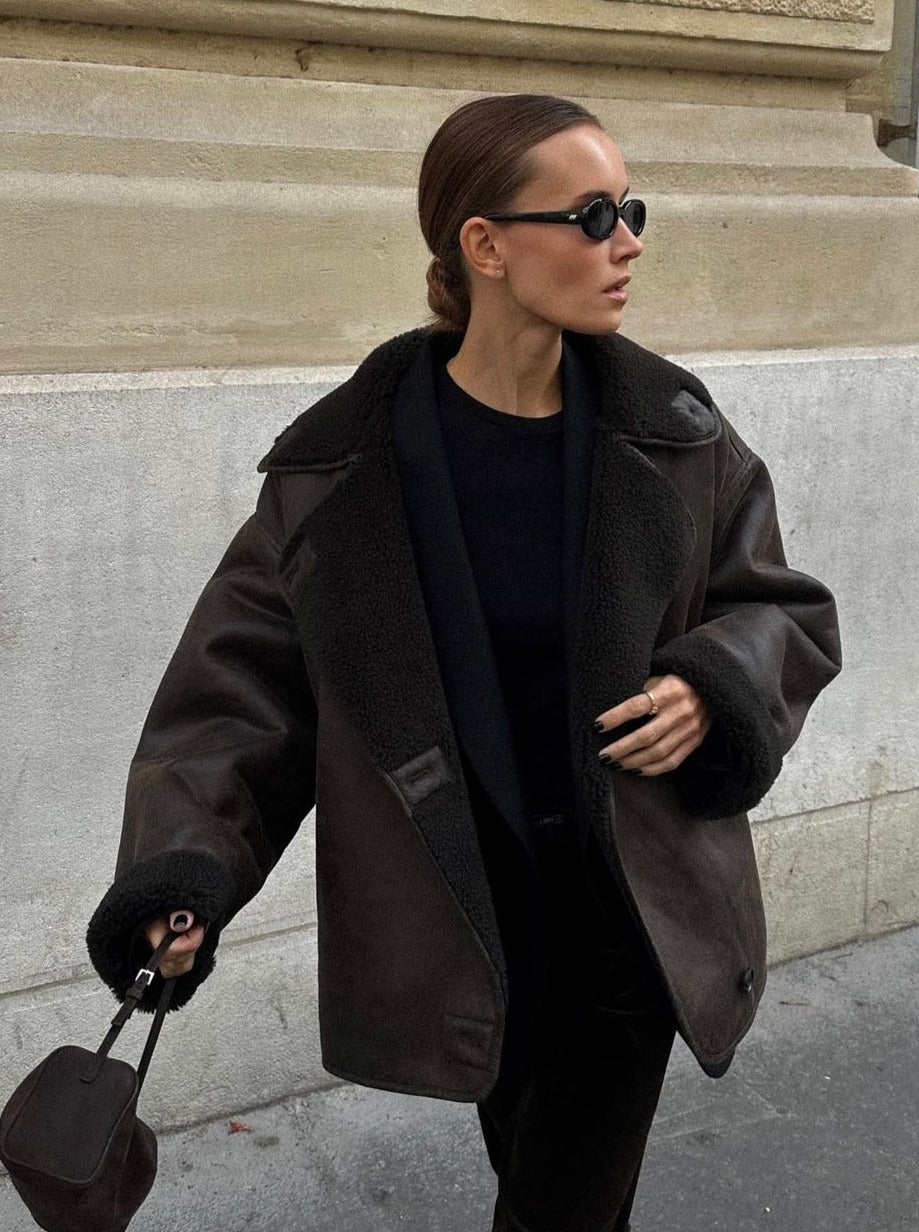 Laila Faux Leather Jacket - Women's Fall and Winter Outerwear - Image 3