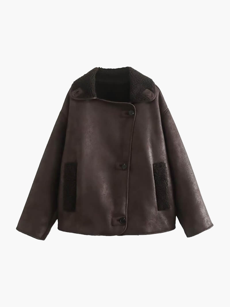 Laila Faux Leather Jacket - Women's Fall and Winter Outerwear - Image 9
