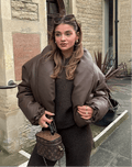 Lara Lapel Leather Jacket - Women's Fall and Winter Outerwear