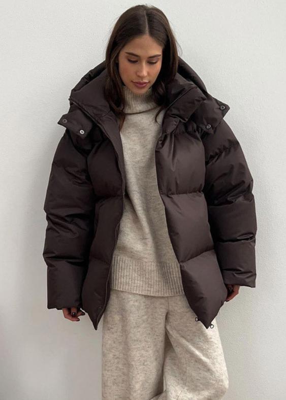Leila Oversized Detachable Hood Puffer Jacket - Women's Fall and Winter Outerwear - Image 5