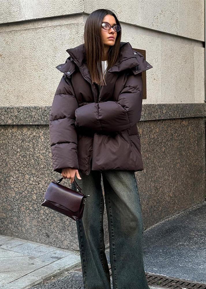 Leila Oversized Detachable Hood Puffer Jacket - Women's Fall and Winter Outerwear - Image 4