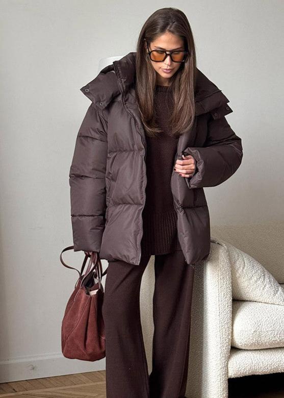 Leila Oversized Detachable Hood Puffer Jacket - Women's Fall and Winter Outerwear - Image 3
