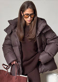 Leila Oversized Detachable Hood Puffer Jacket - Women's Fall and Winter Outerwear - Image 2