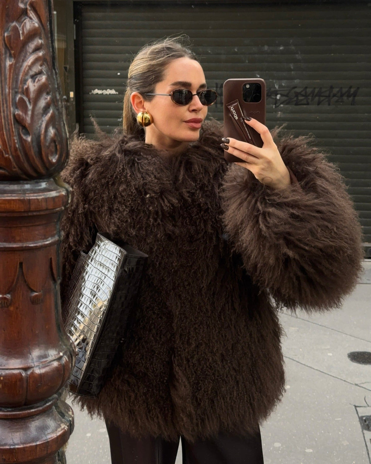 Liza Fuzzy Faux Fur Coat - Soft Winter Outerwear Jacket - Image 2