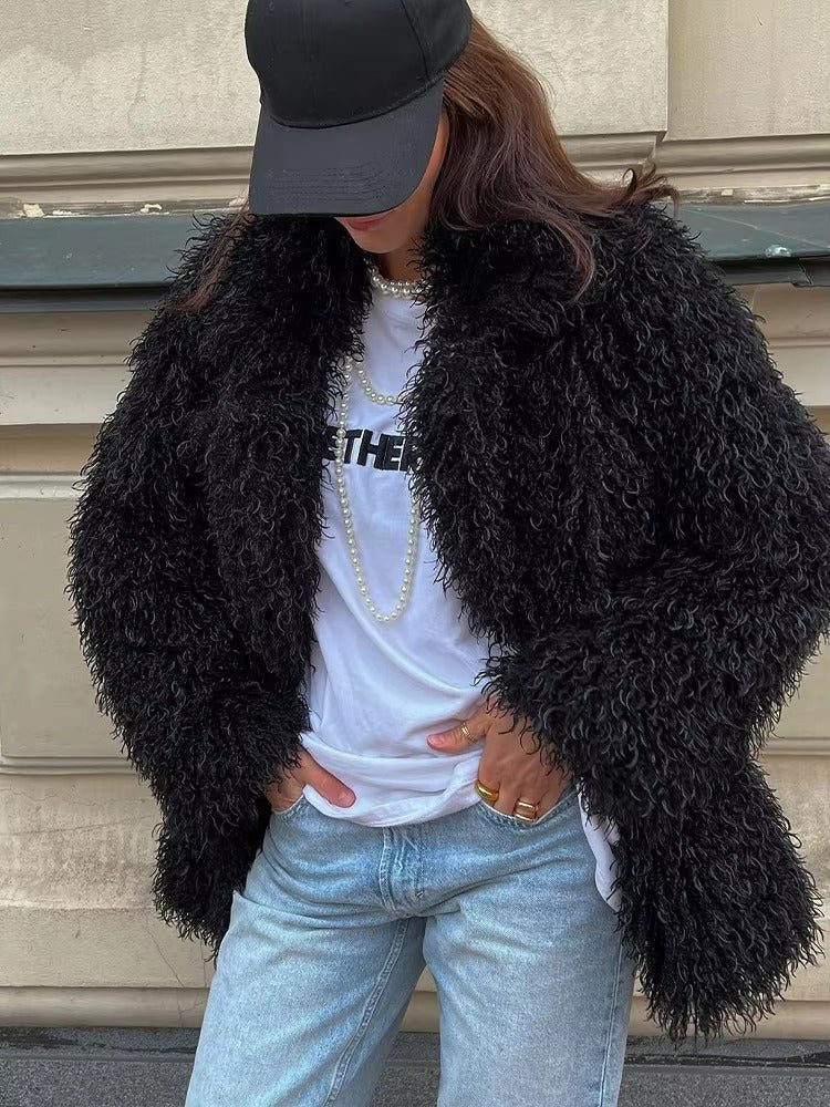 Liza Fuzzy Faux Fur Coat - Soft Winter Outerwear Jacket - Image 14