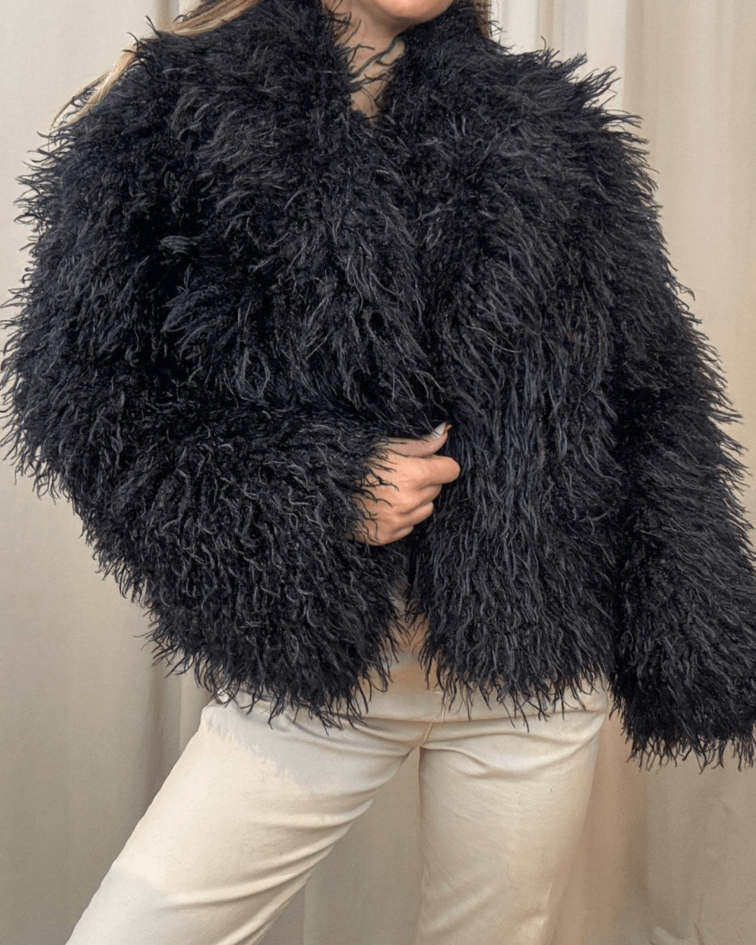 Liza Fuzzy Faux Fur Coat - Soft Winter Outerwear Jacket - Image 6