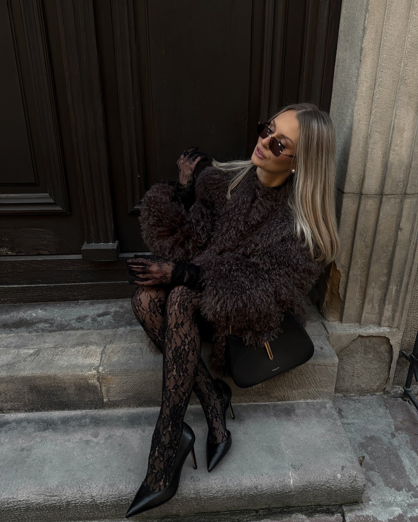 Liza Fuzzy Faux Fur Coat - Soft Winter Outerwear Jacket - Image 9