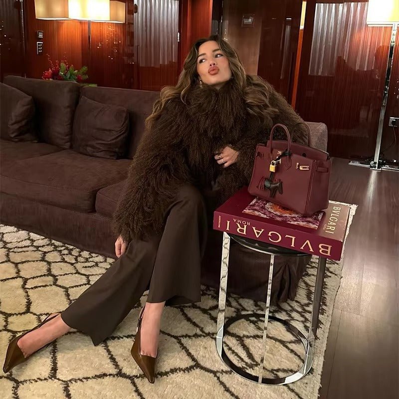 Liza Fuzzy Faux Fur Coat - Soft Winter Outerwear Jacket - Image 13