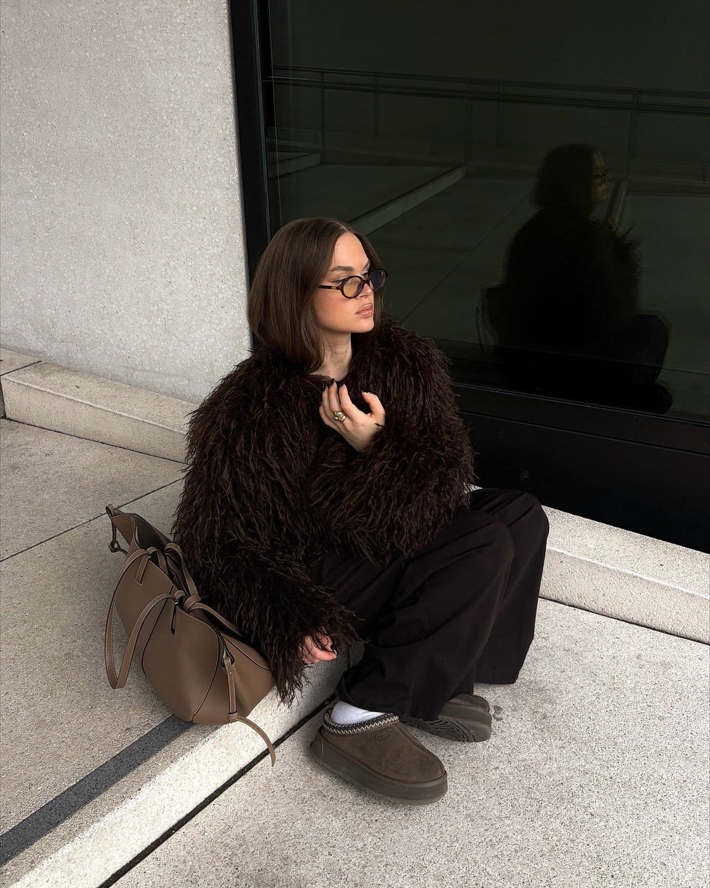Liza Fuzzy Faux Fur Coat - Soft Winter Outerwear Jacket - Image 10