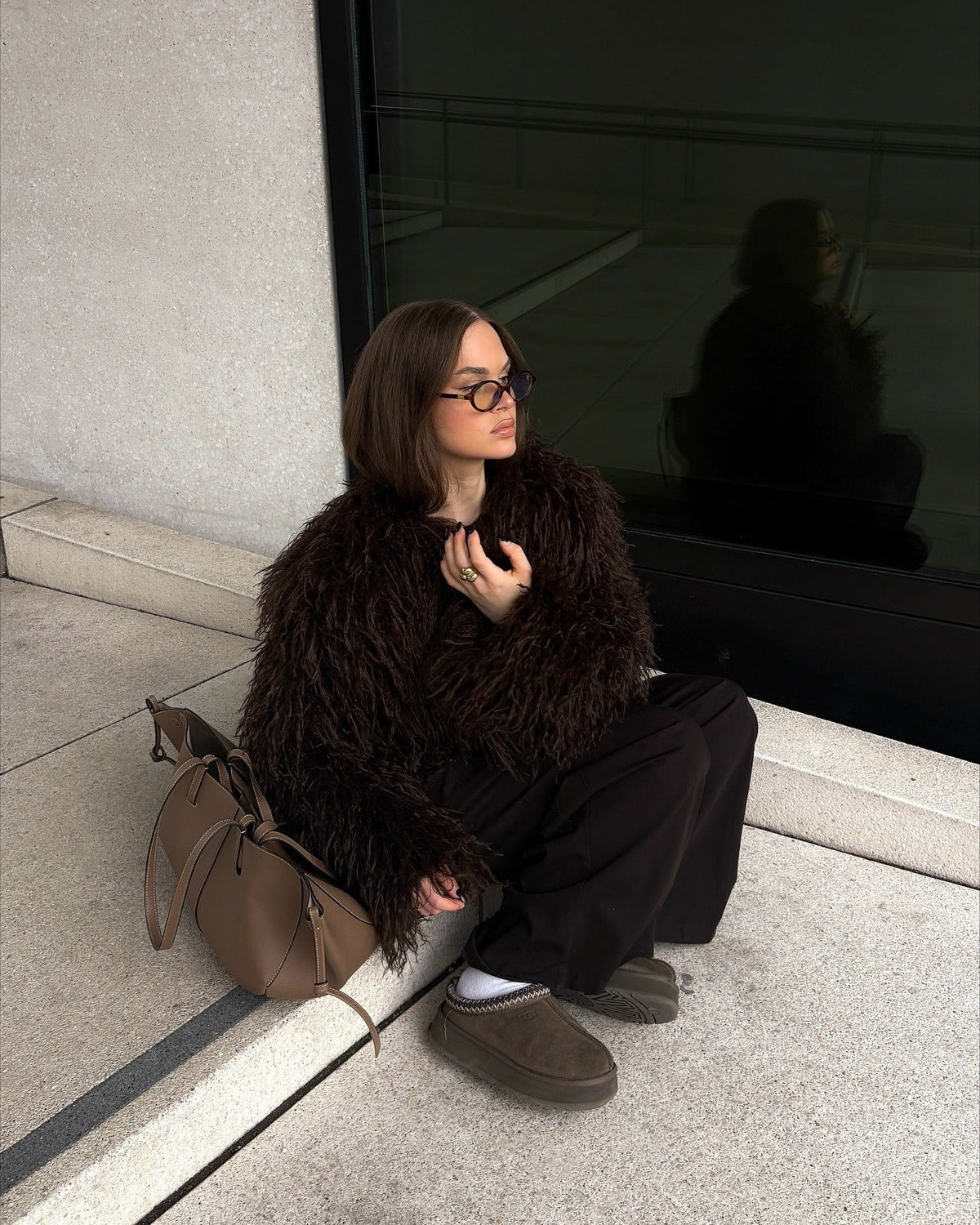 Liza Fuzzy Faux Fur Coat - Soft Winter Outerwear Jacket - Image 10
