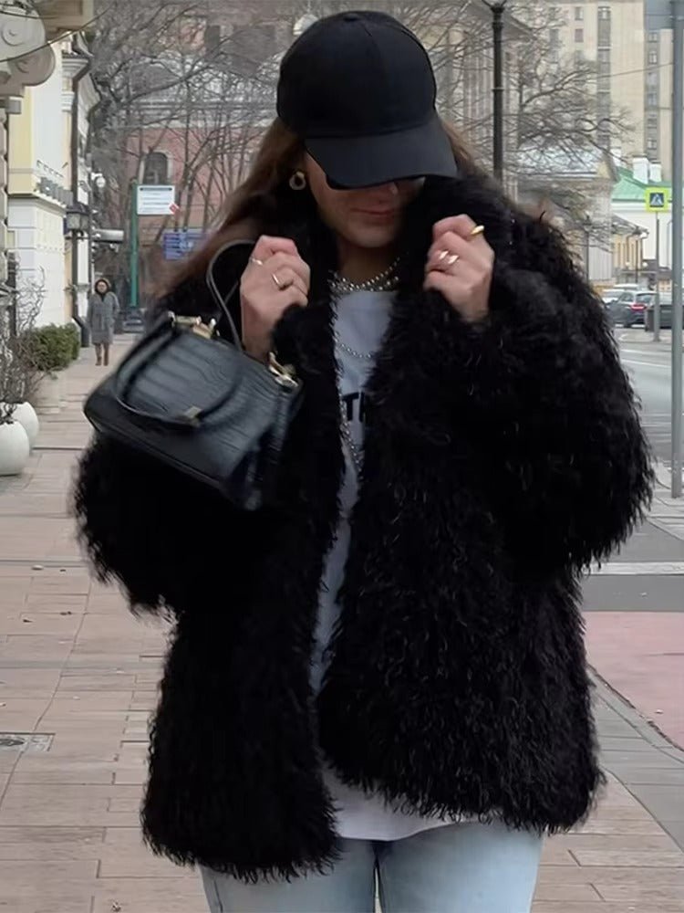 Liza Fuzzy Faux Fur Coat - Soft Winter Outerwear Jacket - Image 15