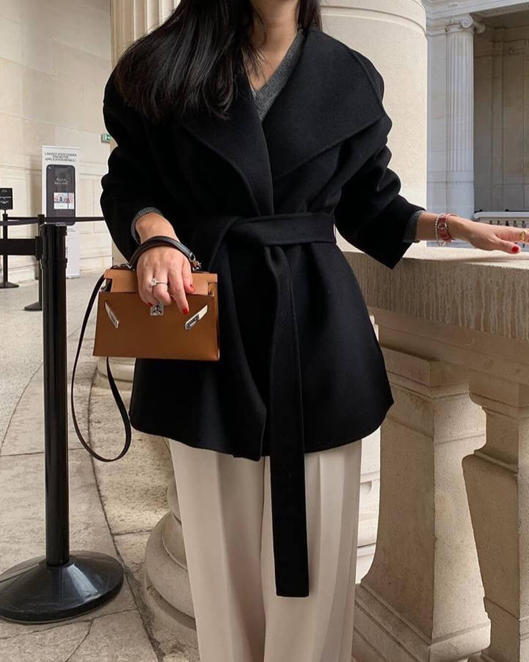 Lorelie Belted Wrap Coat - Women's Fall and Winter Outerwear - Image 2