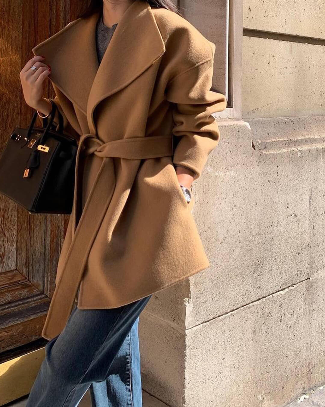 Lorelie Belted Wrap Coat - Women's Fall and Winter Outerwear - Image 4