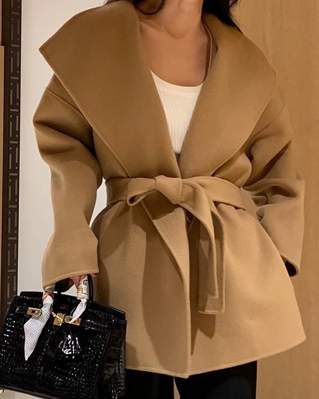 Lorelie Belted Wrap Coat - Women's Fall and Winter Outerwear - Image 6