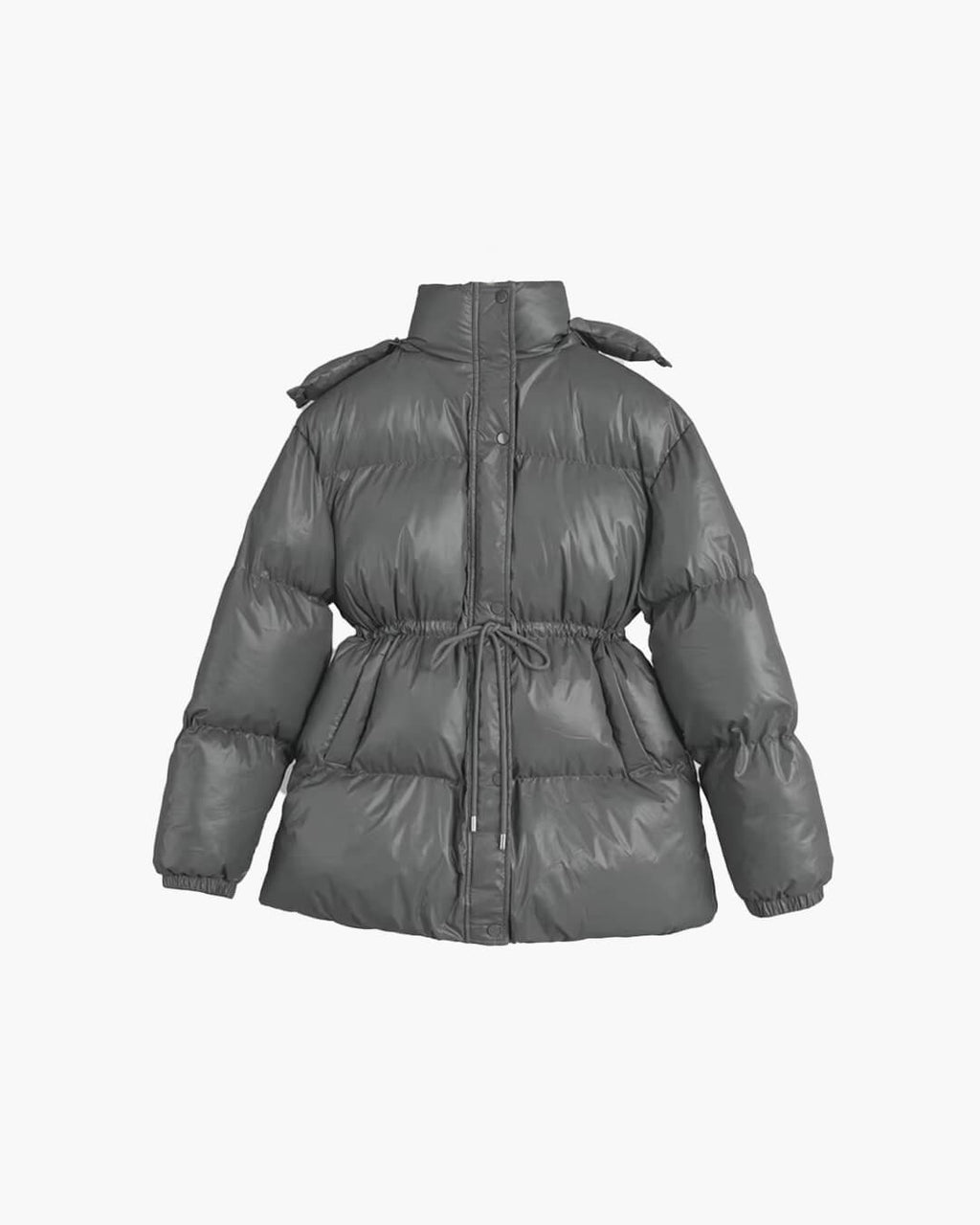 Lorie Women's Hooded Puffer Coat - Drawstring Waist Winter Jacket - Image 6