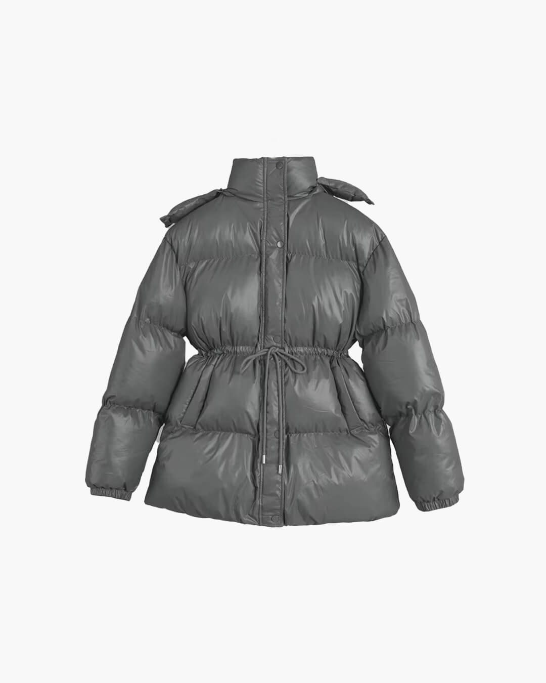 Lorie Women's Hooded Puffer Coat - Drawstring Waist Winter Jacket - Image 6