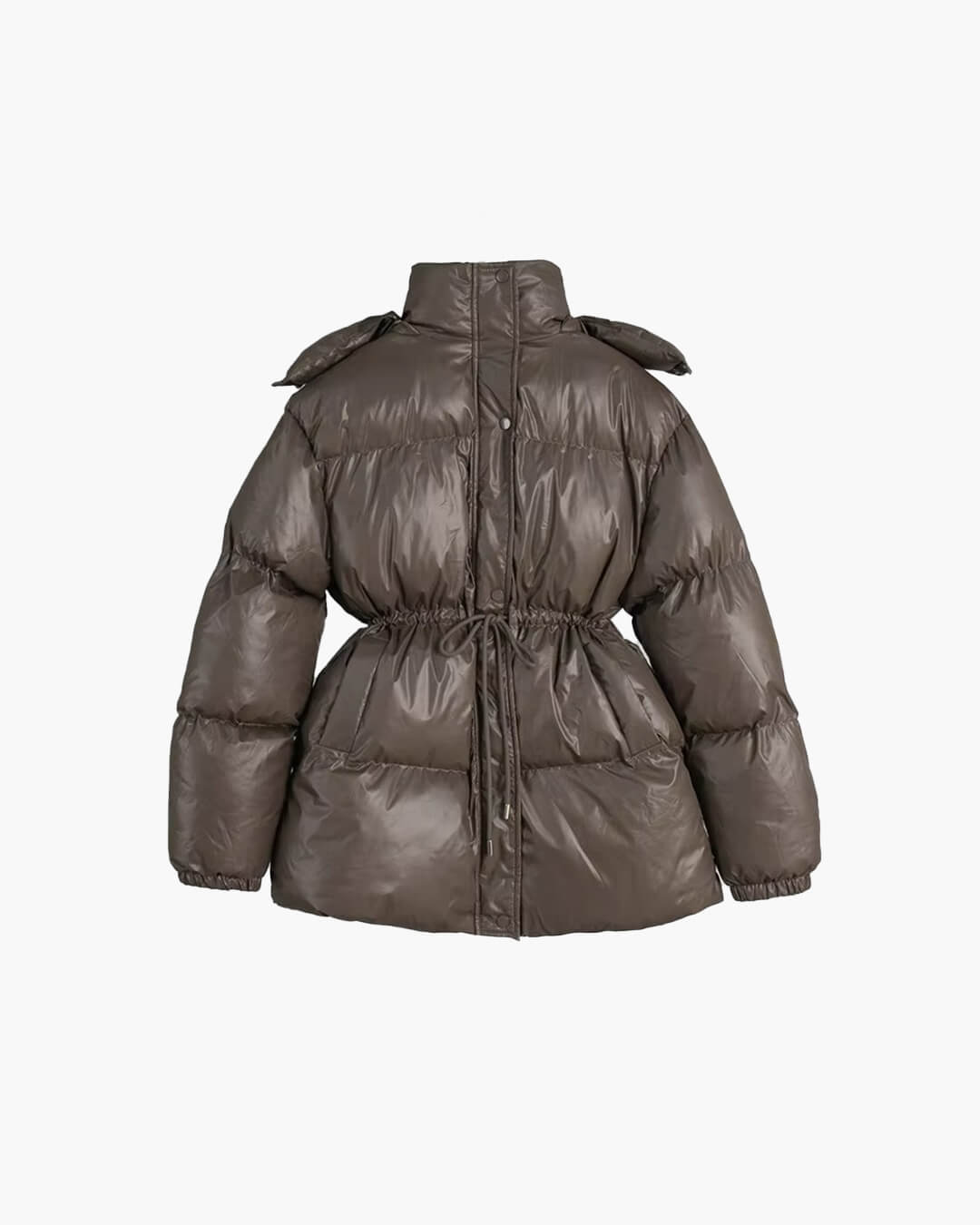 Lorie Women's Hooded Puffer Coat - Drawstring Waist Winter Jacket - Image 9