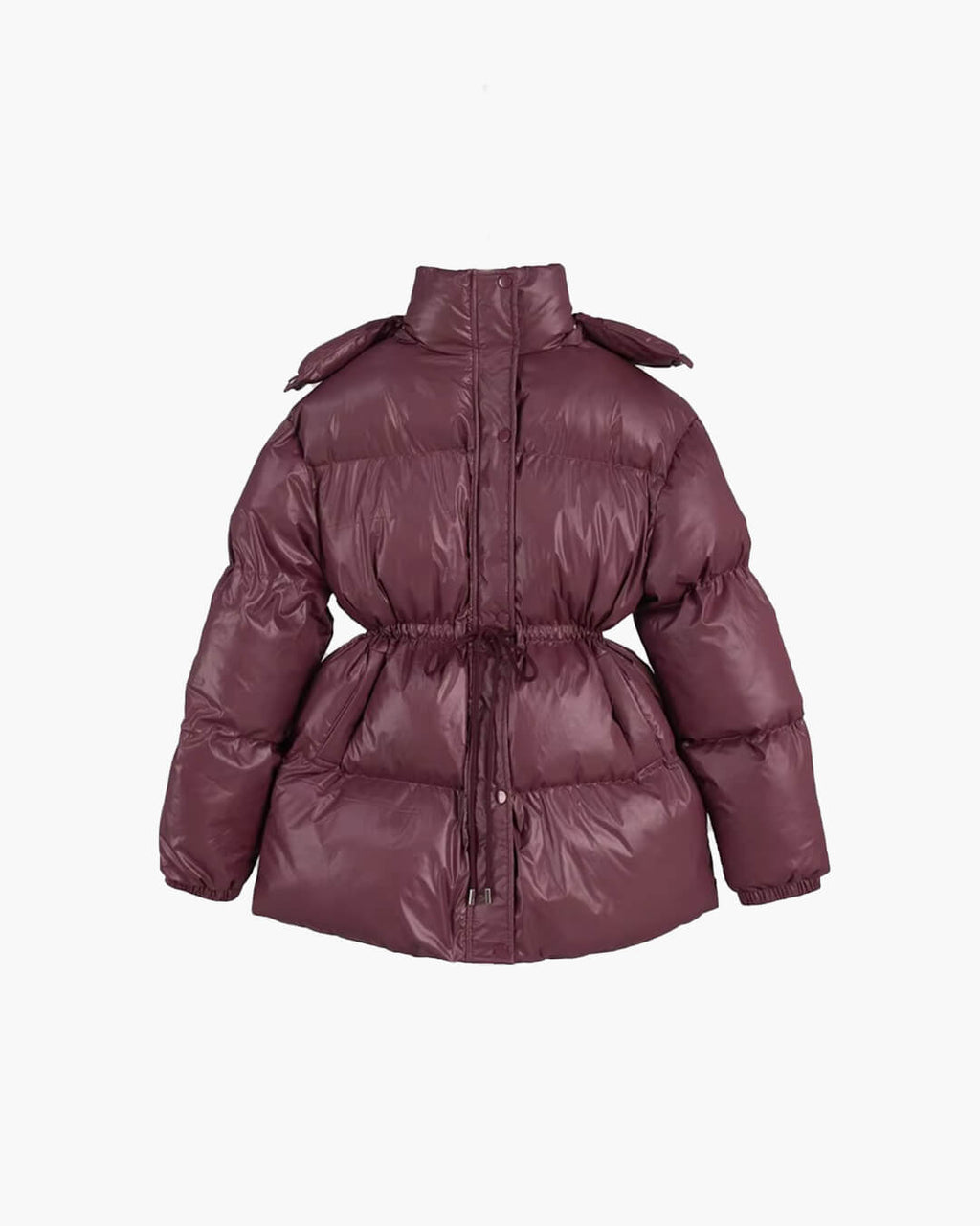 Lorie Women's Hooded Puffer Coat - Drawstring Waist Winter Jacket - Image 3