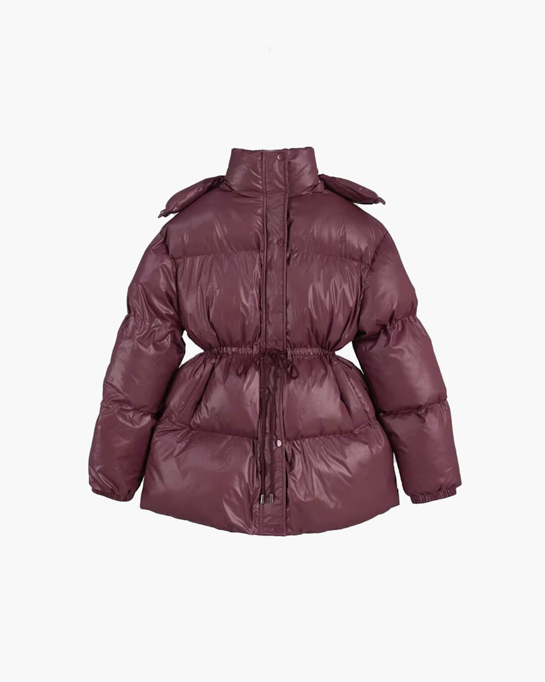 Lorie Women's Hooded Puffer Coat - Drawstring Waist Winter Jacket - Image 3