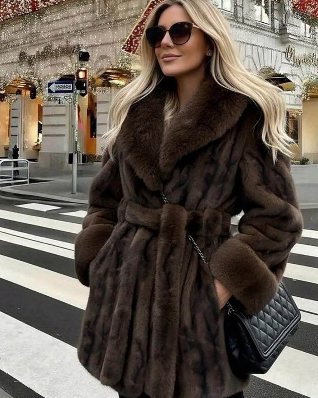 Louise Faux Fur Coat - Women's Fall and Winter Outerwear