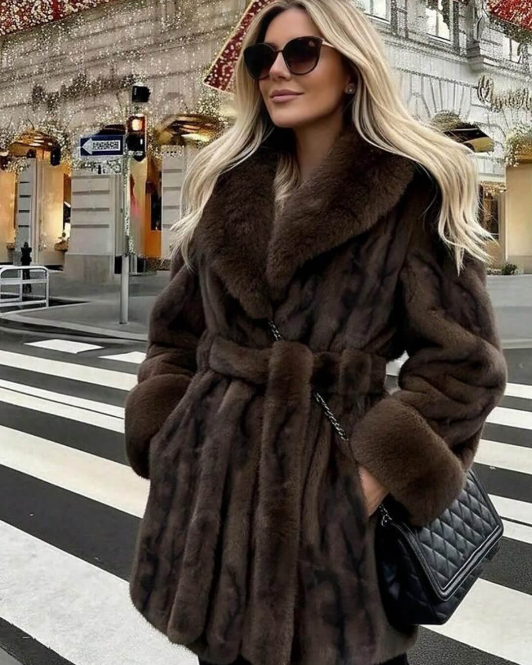 Louise Faux Fur Coat - Women's Fall and Winter Outerwear