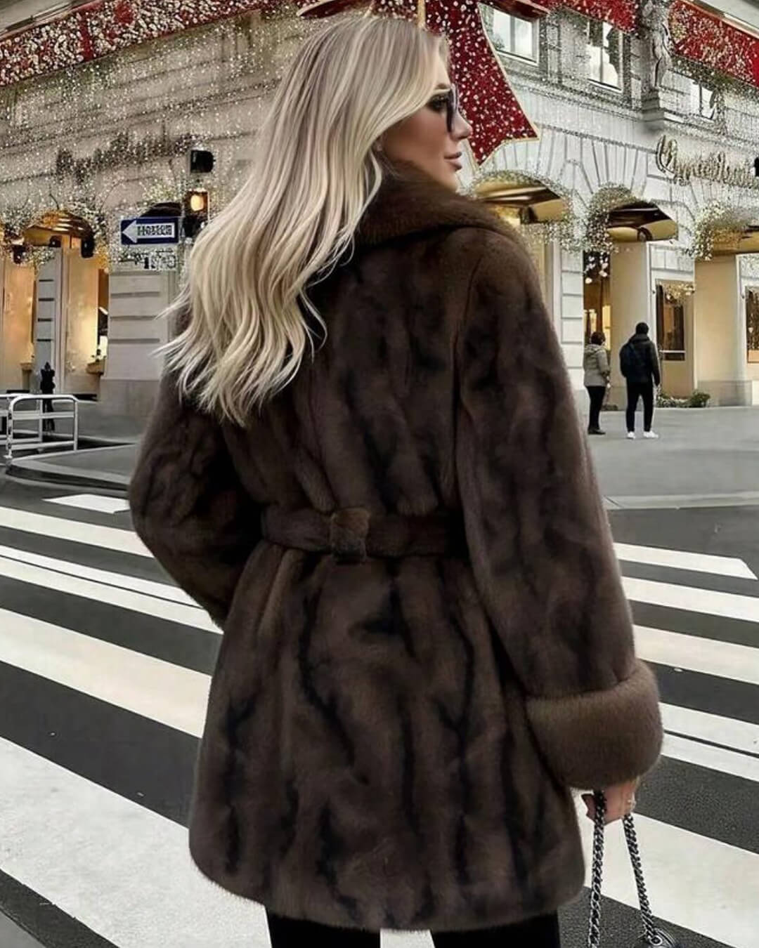 Louise Faux Fur Coat - Women's Fall and Winter Outerwear - Image 2