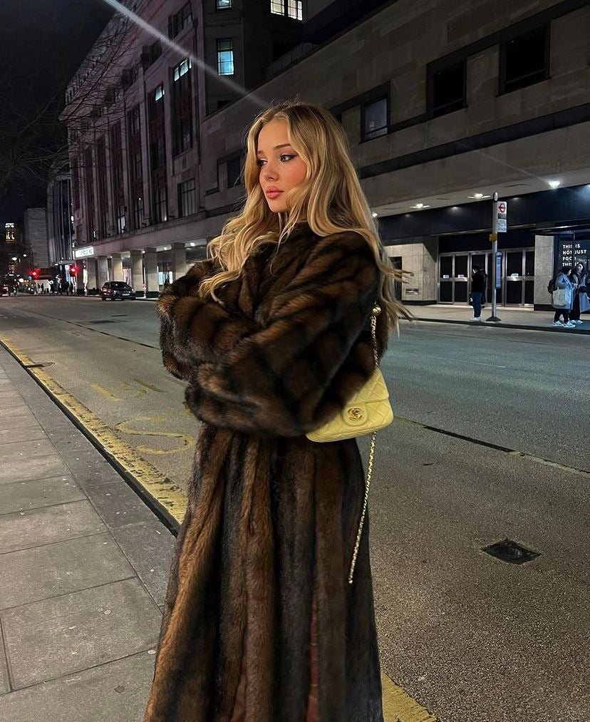 Lucie Women's Brown Faux Fur Maxi Coat - Long Winter Coat - Image 6