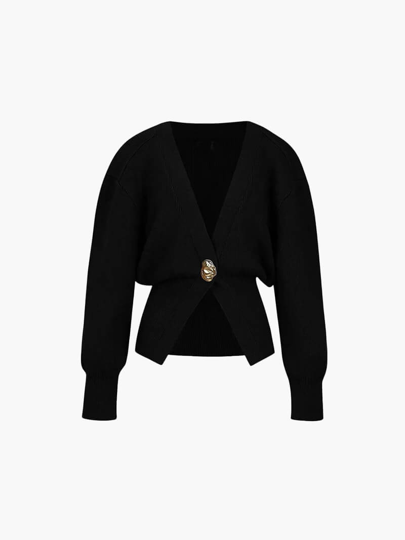 Lyra Women's Knitted Cardigan Jacket - Button Front Cozy Knit Cardigan