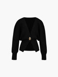 Lyra Women's Knitted Cardigan Jacket - Button Front Cozy Knit Cardigan