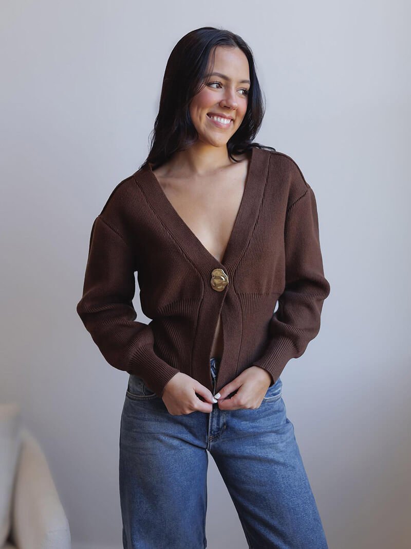Lyra Women's Knitted Cardigan Jacket - Button Front Cozy Knit Cardigan - Image 6