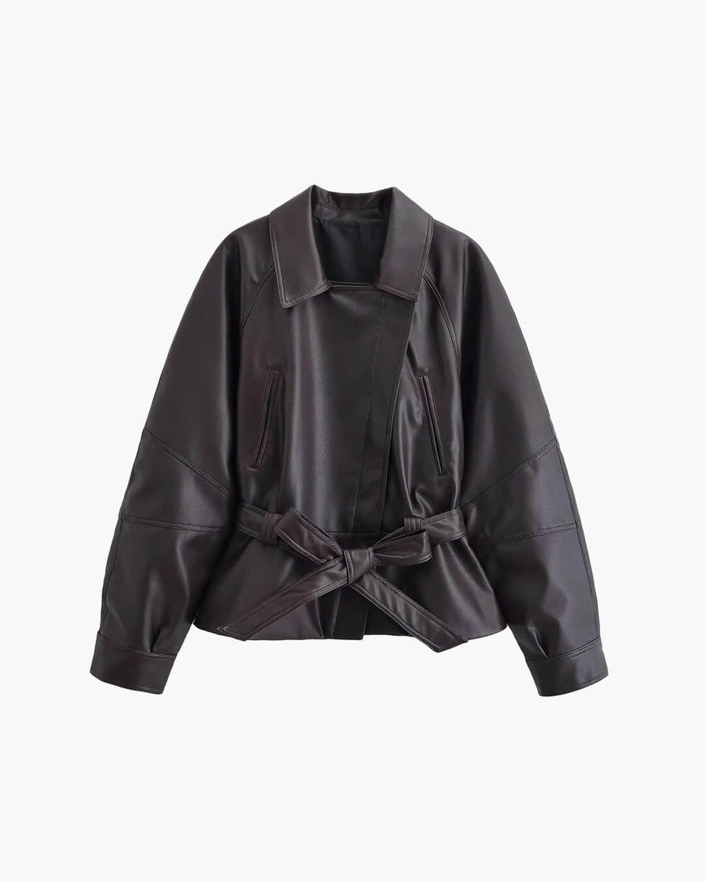 Maggie Faux Leather Motorcycle Jacket - Women's Fall and Winter Outerwear - Image 6