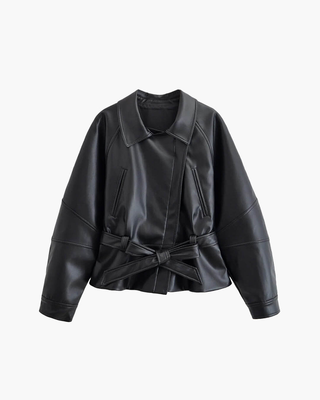 Maggie Faux Leather Motorcycle Jacket - Women's Fall and Winter Outerwear - Image 7
