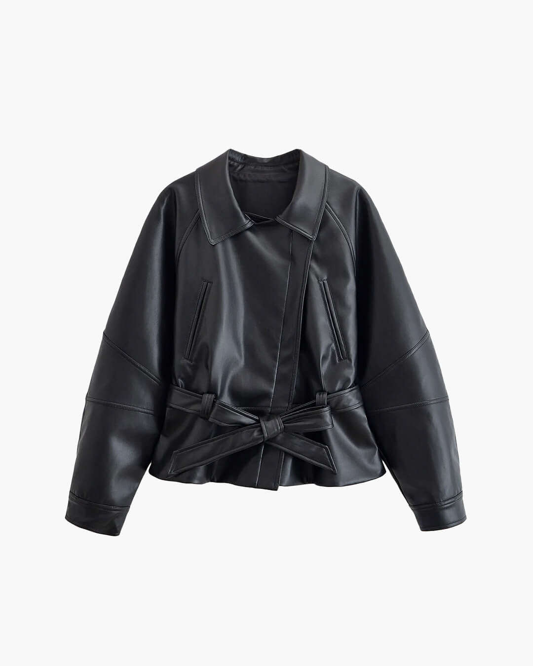 Maggie Faux Leather Motorcycle Jacket - Women's Fall and Winter Outerwear - Image 7