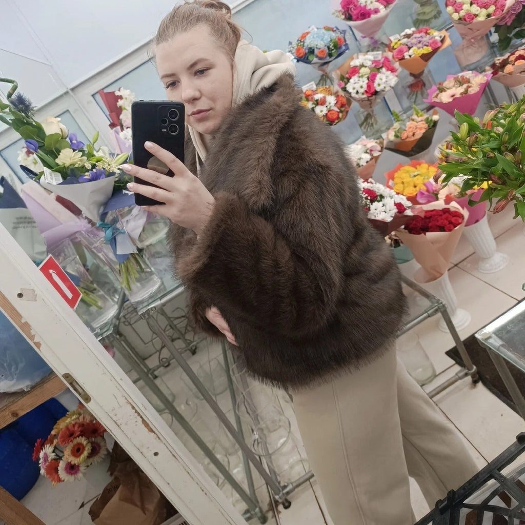 Mandy Faux Fur Jacket - Women's Fall and Winter Outerwear - Image 3