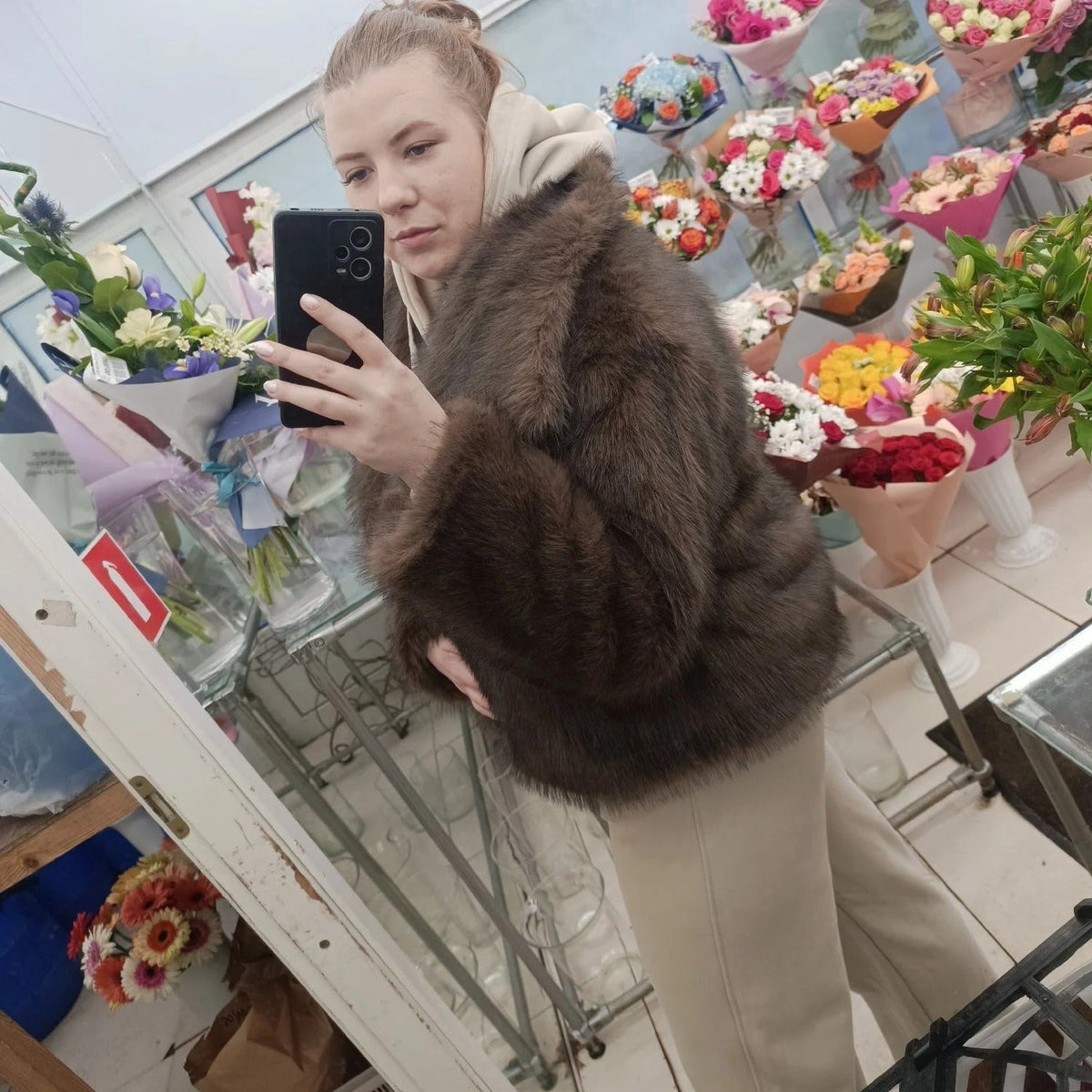 Mandy Faux Fur Jacket - Women's Fall and Winter Outerwear - Image 3
