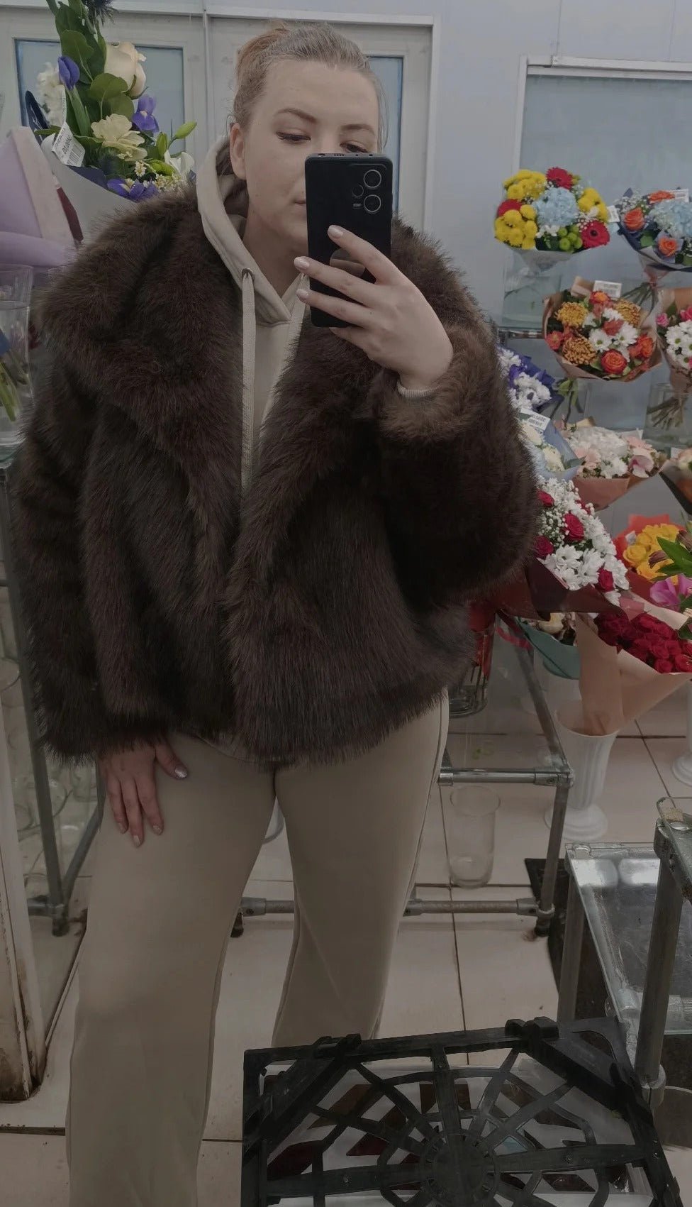 Mandy Faux Fur Jacket - Women's Fall and Winter Outerwear - Image 2