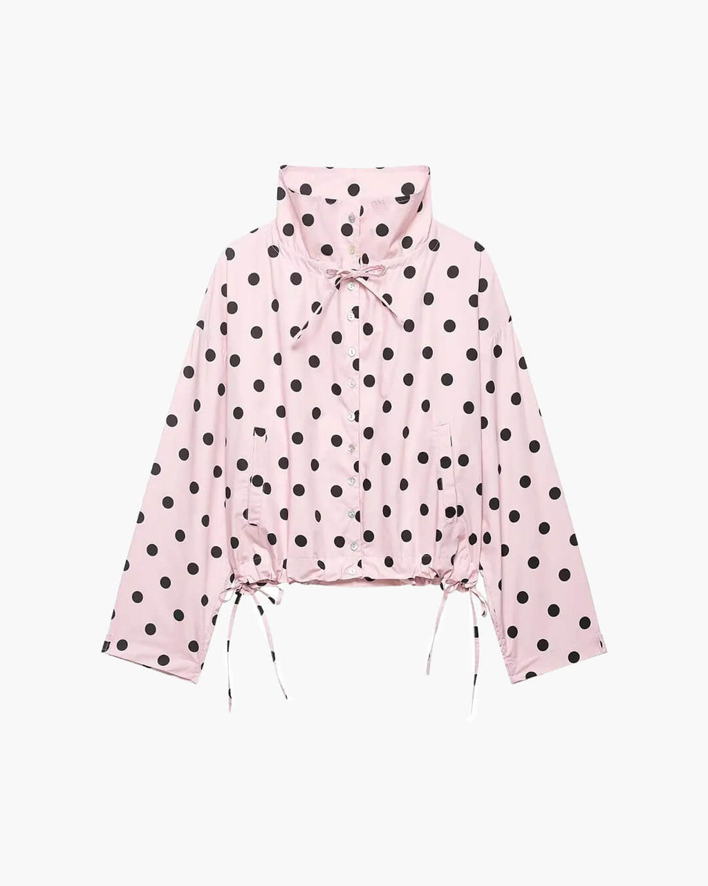 Margaret Drawstring Polka Dot Jacket - Women's Fall and Winter Outerwear