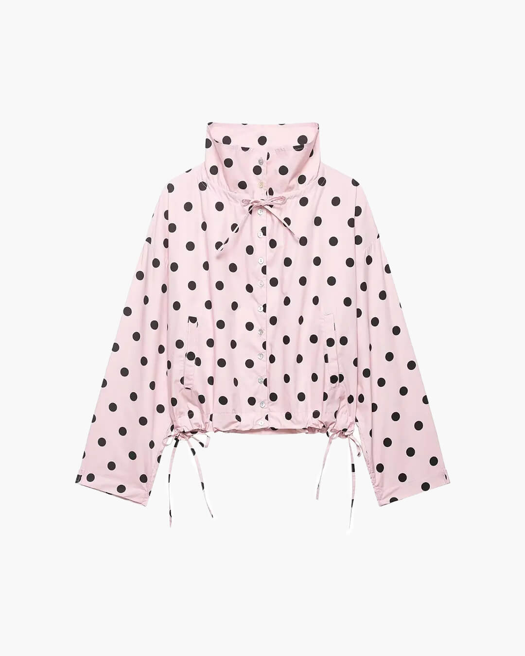Margaret Drawstring Polka Dot Jacket - Women's Fall and Winter Outerwear