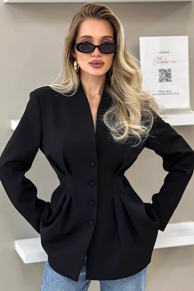 Margarita Pleated Blazer - Women's Fall and Winter Outerwear