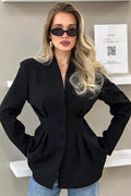 Margarita Pleated Blazer - Women's Fall and Winter Outerwear