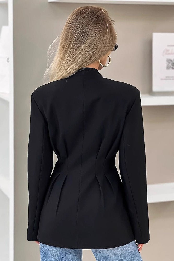 Margarita Pleated Blazer - Women's Fall and Winter Outerwear - Image 4
