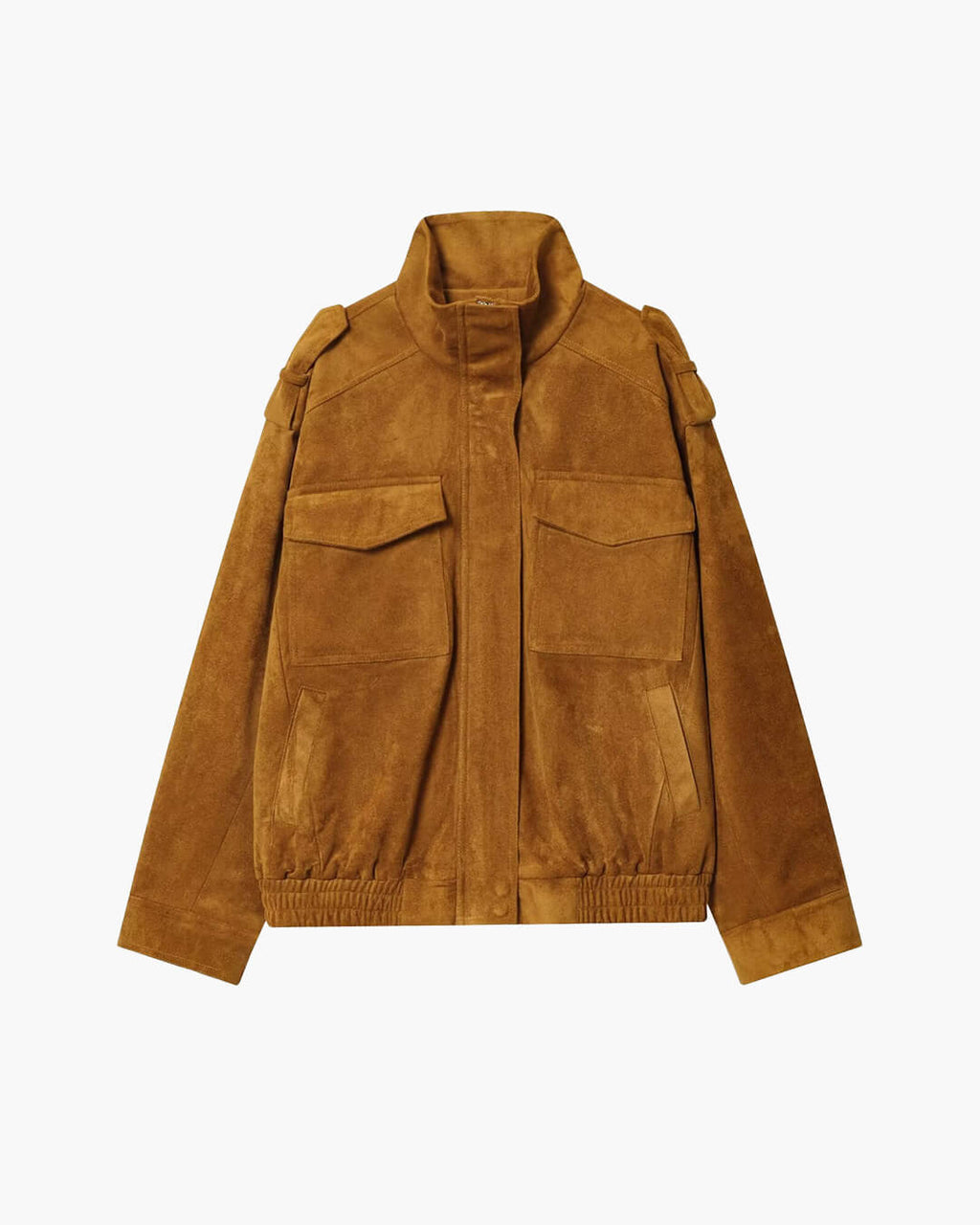 Marianne High Neck Suede Pocket Jacket - Women's Fall and Winter Outerwear - Image 11