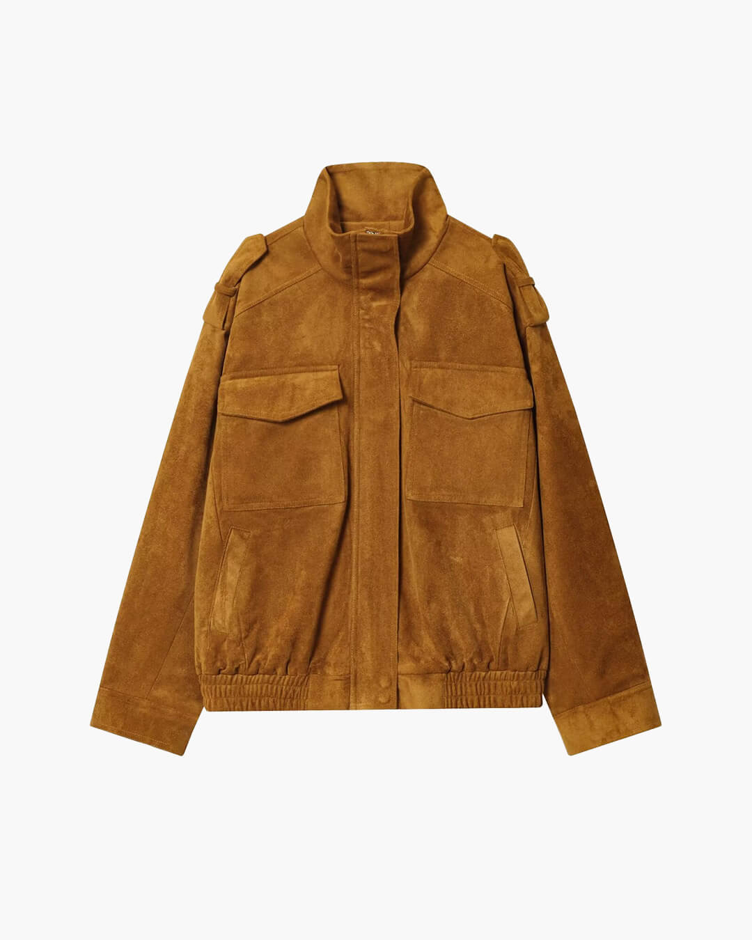 Marianne High Neck Suede Pocket Jacket - Women's Fall and Winter Outerwear - Image 11