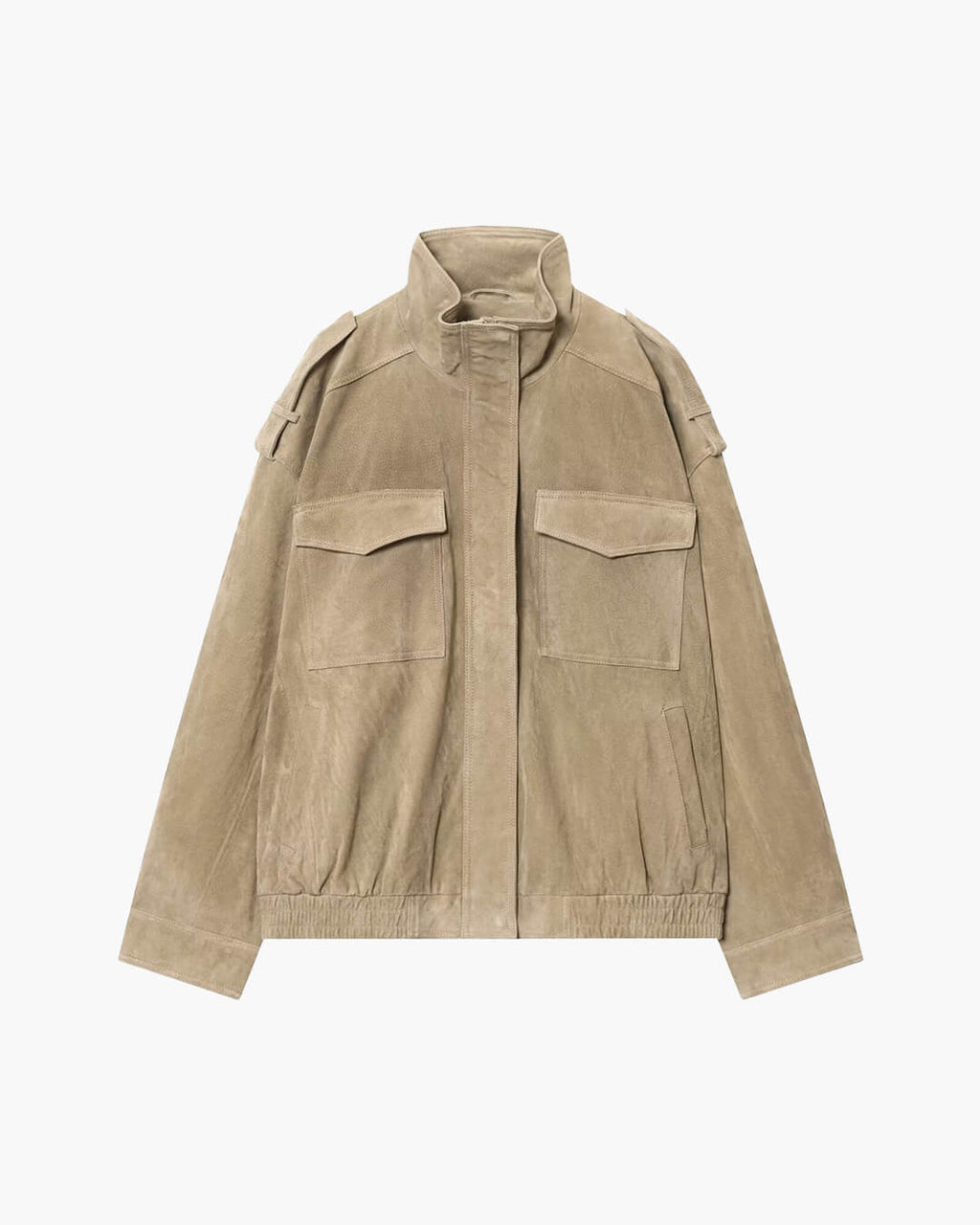 Marianne High Neck Suede Pocket Jacket - Women's Fall and Winter Outerwear - Image 10