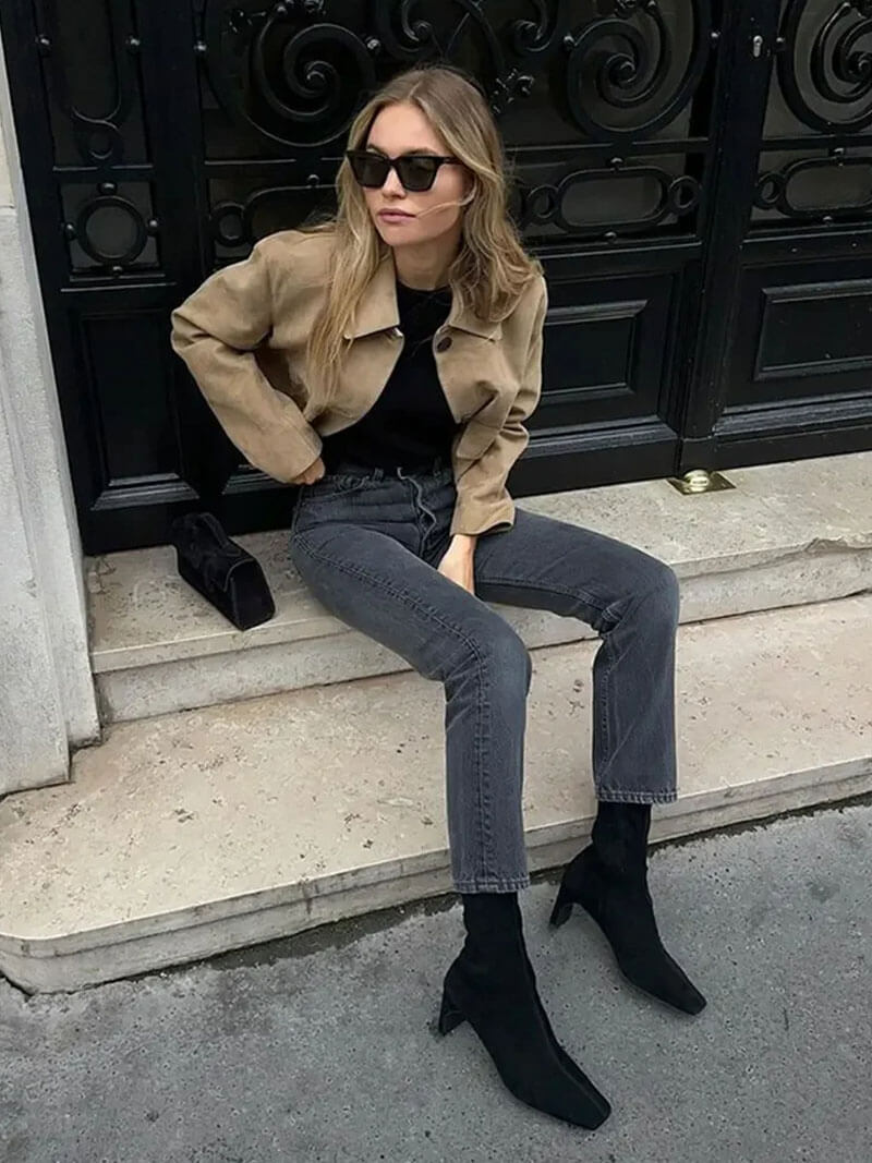 Marissa Faux Suede Jacket - Women's Fall and Winter Outerwear - Image 8